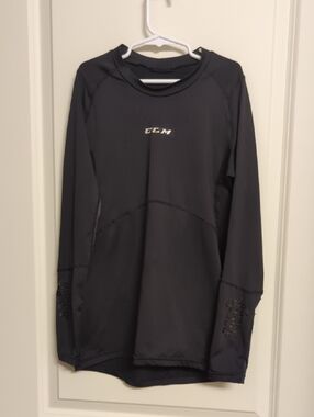 CCM Black Performance Long-Sleeve Crew Top